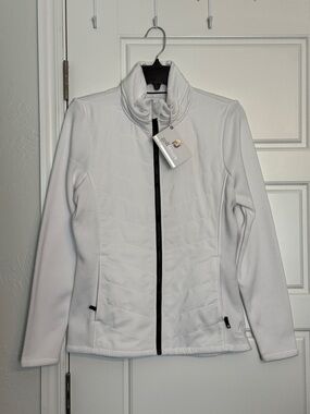 NWT footjoy full-zip quilted jacket in white with embroidery
